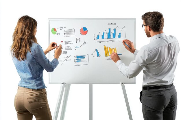 team meeting and charts