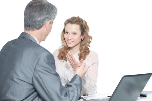advisor talking to client